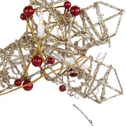 Northlight 19" Lighted Silver Glittered Berry Rattan Snowflake Christmas Window Decoration -Northlight Christmas northlight h85240 04 64611.1689863896