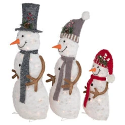 Northlight Lighted Snowman Family Outdoor Christmas Decoration - 39.5" - Warm White - Set Of 3 -Northlight Christmas northlight h93956 3 75585.1667549905