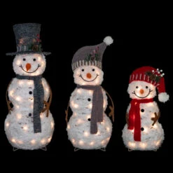 Northlight Lighted Snowman Family Outdoor Christmas Decoration - 39.5" - Warm White - Set Of 3 -Northlight Christmas northlight h93956 on20black 95563.1667549905