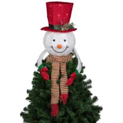 Northlight 21.5" Lighted Snowman With Red Top Hat Christmas Tree Topper -Northlight Christmas northlight h93957 4 52606.1686837200