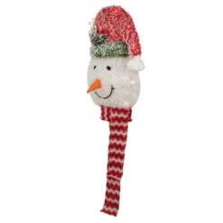 Northlight 22" Lighted Snowman Wearing A Red Frosted Hat With Pine Christmas Tree Topper -Northlight Christmas northlight h93958 2 08200.1667636157