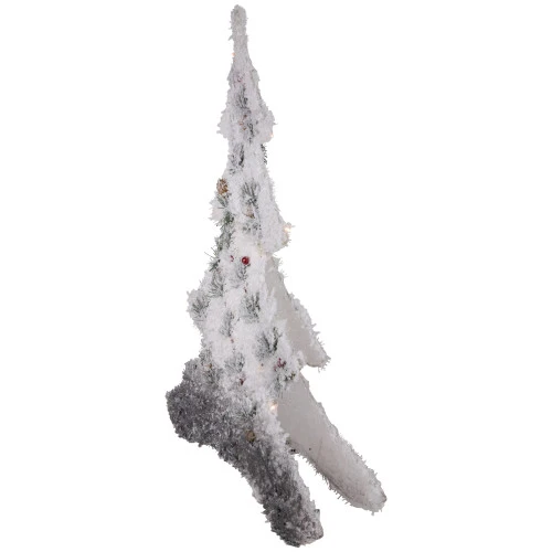 Northlight LED Lighted 2D Tinsel And Pine Christmas Tree Decoration - 27.5" 6 Northlight LED Lighted 2D Tinsel And Pine Christmas Tree Decoration - 27.5" - Image 4