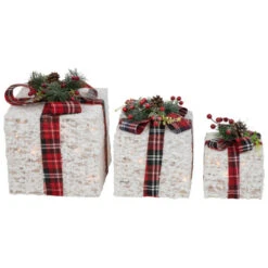 Northlight Lighted Textured And Plaid Gift Boxes Outdoor Decorations - Warm White - Set Of 3 13 Northlight Lighted Textured And Plaid Gift Boxes Outdoor Decorations - Warm White - Set Of 3 -Northlight Christmas northlight h93969 2 87445.1667549905