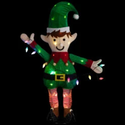 Northlight 34.25" LED Lighted Elf Holding Christmas Lights Outdoor Yard Decoration -Northlight Christmas northlight h94623 on20black 38691.1692976927