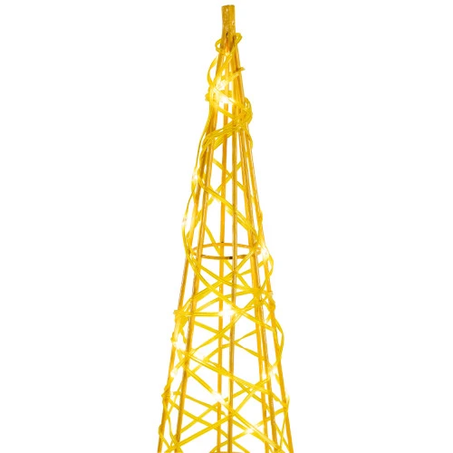 Northlight Set Of 3 LED Twinkle Lighted Gold Mesh Cone Trees Outdoor Christmas Decorations 39.5" 6 Northlight Set Of 3 LED Twinkle Lighted Gold Mesh Cone Trees Outdoor Christmas Decorations 39.5" - Image 4