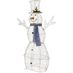 Northlight 48" LED Lighted Silver Mesh Snowman Outdoor Twinkling Christmas Decoration 13 Northlight 48" LED Lighted Silver Mesh Snowman Outdoor Twinkling Christmas Decoration -Northlight Christmas northlight h94636 02 47373.1701969859