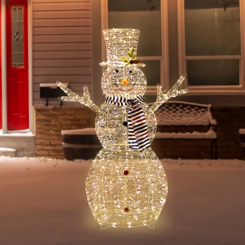 Northlight 48" LED Lighted Silver Mesh Snowman Outdoor Twinkling Christmas Decoration 4 Northlight 48" LED Lighted Silver Mesh Snowman Outdoor Twinkling Christmas Decoration - Image 2