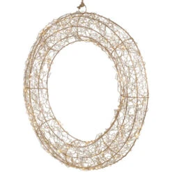 Northlight 18" LED Lighted Gold Wire Wreath Outdoor Christmas Decoration -Northlight Christmas northlight h94638 02 18422.1692976926