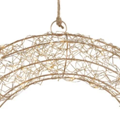 Northlight 18" LED Lighted Gold Wire Wreath Outdoor Christmas Decoration -Northlight Christmas northlight h94638 05 14998.1701796976