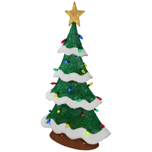 Northlight Lighted Christmas Tree Outdoor Yard Decoration - 50" - Green - Multi-Color LED 7 Northlight Lighted Christmas Tree Outdoor Yard Decoration - 50" - Green - Multi-Color LED - Image 5
