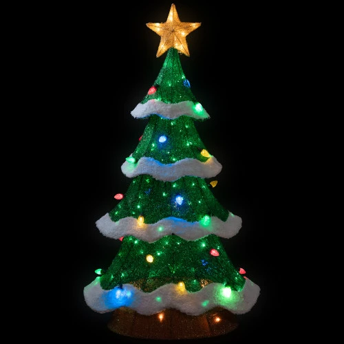 Northlight Lighted Christmas Tree Outdoor Yard Decoration - 50" - Green - Multi-Color LED 5 Northlight Lighted Christmas Tree Outdoor Yard Decoration - 50" - Green - Multi-Color LED - Image 3