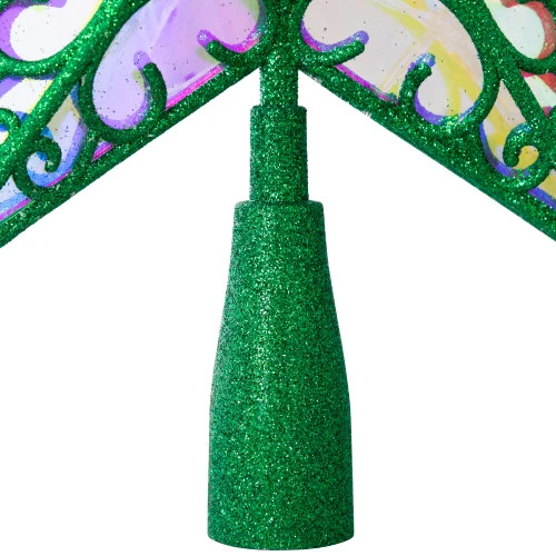 Northlight LED Lighted Glittered Star Christmas Tree Topper - 11" - Green - Multicolor Lights 8 Northlight LED Lighted Glittered Star Christmas Tree Topper - 11" - Green - Multicolor Lights - Image 6
