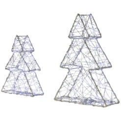 Northlight LED Lighted Wire Christmas Tree Decorations - 14" - White - Set Of 2 14 Northlight LED Lighted Wire Christmas Tree Decorations - 14" - White - Set Of 2 -Northlight Christmas northlight h96322 03 57101.1724289800