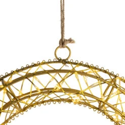 Northlight LED Lighted Hanging Christmas Wreath Decorations - 18" - Set Of 2 - Gold Lights -Northlight Christmas northlight h96325 04 04289.1722387425