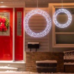 Northlight LED Lighted Hanging Christmas Wreath Decorations - 18" - Set Of 2 - Cool White Lights 11 Northlight LED Lighted Hanging Christmas Wreath Decorations - 18" - Set Of 2 - Cool White Lights -Northlight Christmas northlight h96326 styled 92930.1722387423