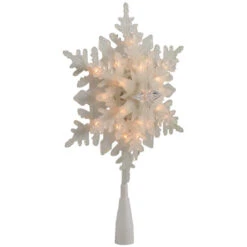 Northlight 10" Lighted White Frosted 3-D Snowflake Christmas Tree Topper - Clear Lights 12 Northlight 10" Lighted White Frosted 3-D Snowflake Christmas Tree Topper - Clear Lights -Northlight Christmas northlight ha87091 03 13106.1696436027