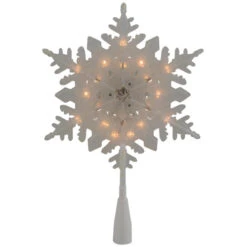 Northlight 10" Lighted White Frosted 3-D Snowflake Christmas Tree Topper - Clear Lights 13 Northlight 10" Lighted White Frosted 3-D Snowflake Christmas Tree Topper - Clear Lights -Northlight Christmas northlight ha87091 05 09471.1696436029