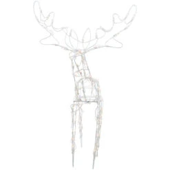 Northlight 48" Lighted White Standing Reindeer Outdoor Christmas Yard Decoration -Northlight Christmas northlight ha91181 03 98197.1696436030