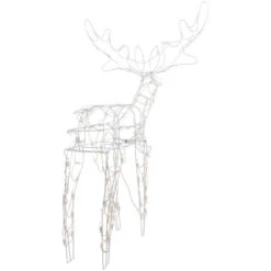 Northlight 48" Lighted White Standing Reindeer Outdoor Christmas Yard Decoration -Northlight Christmas northlight ha91181 05 36120.1696436030