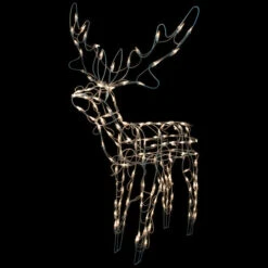 Northlight 48" Lighted White Standing Reindeer Outdoor Christmas Yard Decoration -Northlight Christmas northlight ha91181 on20black 09043.1696436029