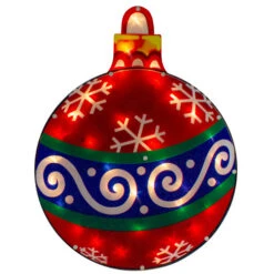 Christmas Central 19.5" Lighted Red Christmas Ornament Window Silhouette