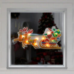 Northlight 23" Lighted Santa And Reindeer Christmas Window Silhouette -Northlight Christmas northlight ha92201 styled 54012.1694620058