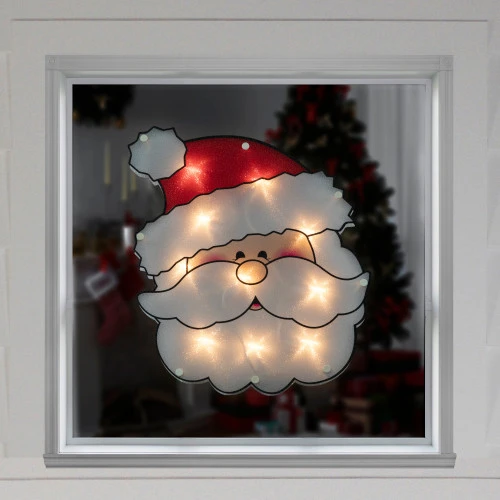 Northlight 12" Lighted Santa Claus Christmas Window Silhouette 4 Northlight 12" Lighted Santa Claus Christmas Window Silhouette - Image 2