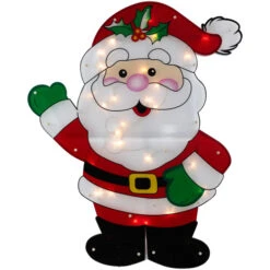 Northlight Lighted 2-D Santa Claus Outdoor Christmas Decoration - 30.5" - Clear Lights