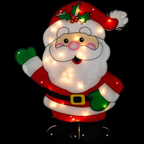 Northlight Lighted 2-D Santa Claus Outdoor Christmas Decoration - 30.5" - Clear Lights 7 Northlight Lighted 2-D Santa Claus Outdoor Christmas Decoration - 30.5" - Clear Lights - Image 5