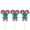 Set Of 3 Lighted Holographic Candy Cane Christmas Pathway Markers 25.5"