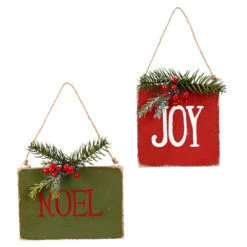 Northlight 7" Hanging "NOEL" Christmas Wall Decor With Pine And Berries -Northlight Christmas northlight hh931612bhh93162 10068.1670402937