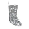 Northlight 17.5" White And Silver Sequins Hanging Christmas Stocking
