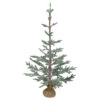 Northlight 4' Snow Covered Frosted Pine Artificial Christmas Tree With Jute Base – Unlit