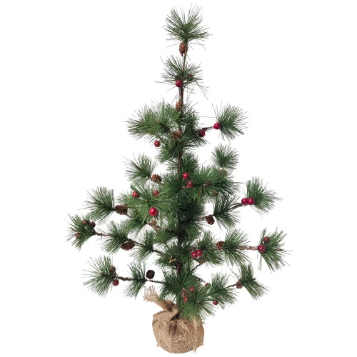 Northlight Winter Berry Pine Tree With Pine Cones In Jute Base Christmas Decoration - 23.5" 3 Northlight Winter Berry Pine Tree With Pine Cones In Jute Base Christmas Decoration - 23.5"