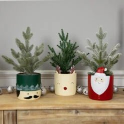 Northlight Mini Frosted Artificial Christmas Tree In Santa Pot - 14.75" - Unlit -Northlight Christmas northlight hn951032c20hn951042c20hn95105 styled 02 43668.1702402353
