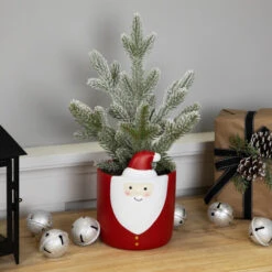 Northlight Mini Frosted Artificial Christmas Tree In Santa Pot - 14.75" - Unlit -Northlight Christmas northlight hn95103 styled 01 54110.1702402353