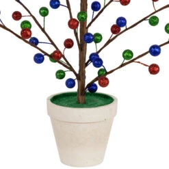Northlight Glittered Ball Ornament Artificial Christmas Tree - Unlit - 24" -Northlight Christmas northlight hn95108 04 65455.1704379349