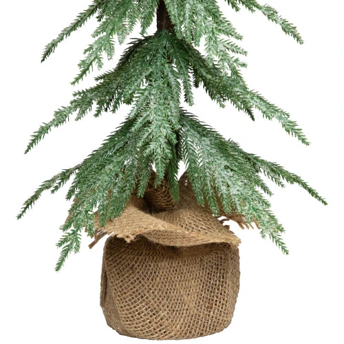 Northlight Mini Icy Pine Christmas Tree In Burlap Base - 24" - Unlit 6 Northlight Mini Icy Pine Christmas Tree In Burlap Base - 24" - Unlit - Image 4
