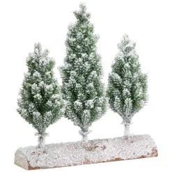 Northlight Frosted Pine Tree Trio Christmas Decoration - 8" - Unlit -Northlight Christmas northlight hn96810 02 76340.1727317572
