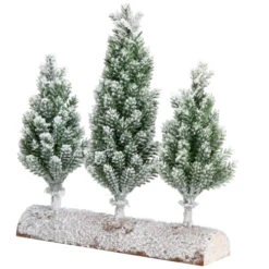 Northlight Frosted Pine Tree Trio Christmas Decoration - 8" - Unlit -Northlight Christmas northlight hn96810 03 71181.1727317572