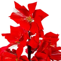 Northlight 4' Pre-Lit Fiber Optic Color Changing Red Poinsettia Christmas Tree -Northlight Christmas northlight j15604 1 02048.1665610749