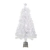 Northlight Pre-Lit Color Changing Fiber Optic Artificial Christmas Tree - 4' - White - Multicolor LED Lights