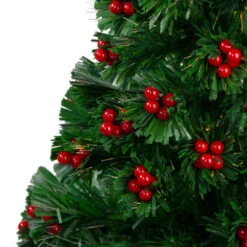 Northlight Pre-Lit Color Changing Fiber Optic Christmas Tree With Berries - 3' 10 Northlight Pre-Lit Color Changing Fiber Optic Christmas Tree With Berries - 3' -Northlight Christmas northlight j65030 2 54944.1588368981