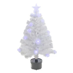Northlight 3' Pre-Lit White Fiber Optic Artificial Christmas Tree, White Lights