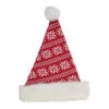 Northlight 17" Red And White Nordic Snowflake And Striped Santa Hat With Pom Pom