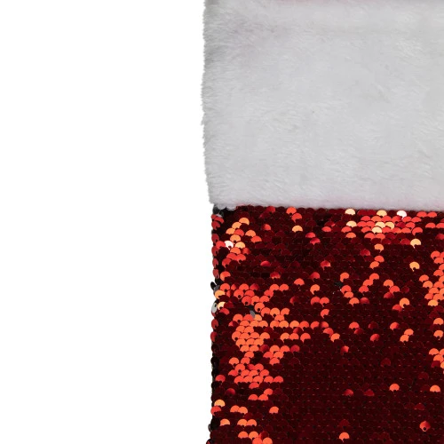 Northlight 19" Red And Silver Sequin Christmas Stocking With White Faux Fur Cuff 6 Northlight 19" Red And Silver Sequin Christmas Stocking With White Faux Fur Cuff - Image 4