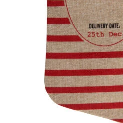 Northlight 19" Beige And Red Striped "Christmas Delivery" Stocking With Loop -Northlight Christmas northlight j90438 3 76536.1608349776