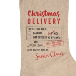 Northlight 19" Beige And Red "Christmas Delivery" Stocking With Hanging Tag 9 Northlight 19" Beige And Red "Christmas Delivery" Stocking With Hanging Tag -Northlight Christmas northlight j90439 2 61885.1608349777