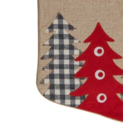 Northlight 19" Beige And Red Burlap "Happy Holidays" Forest Trees Christmas Stocking -Northlight Christmas northlight j90443 3 sample 52284.1603850823