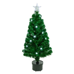 Northlight 3' Pre-Lit Color Changing Fiber Optic Artificial Christmas Tree With Balls